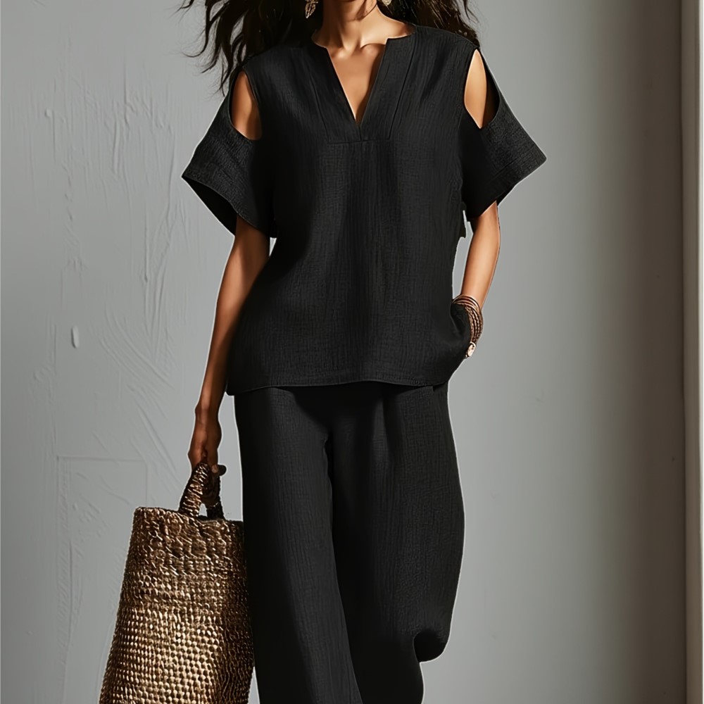 Женский однотонный льняной ком – обзор и цена Linen Pant Wide